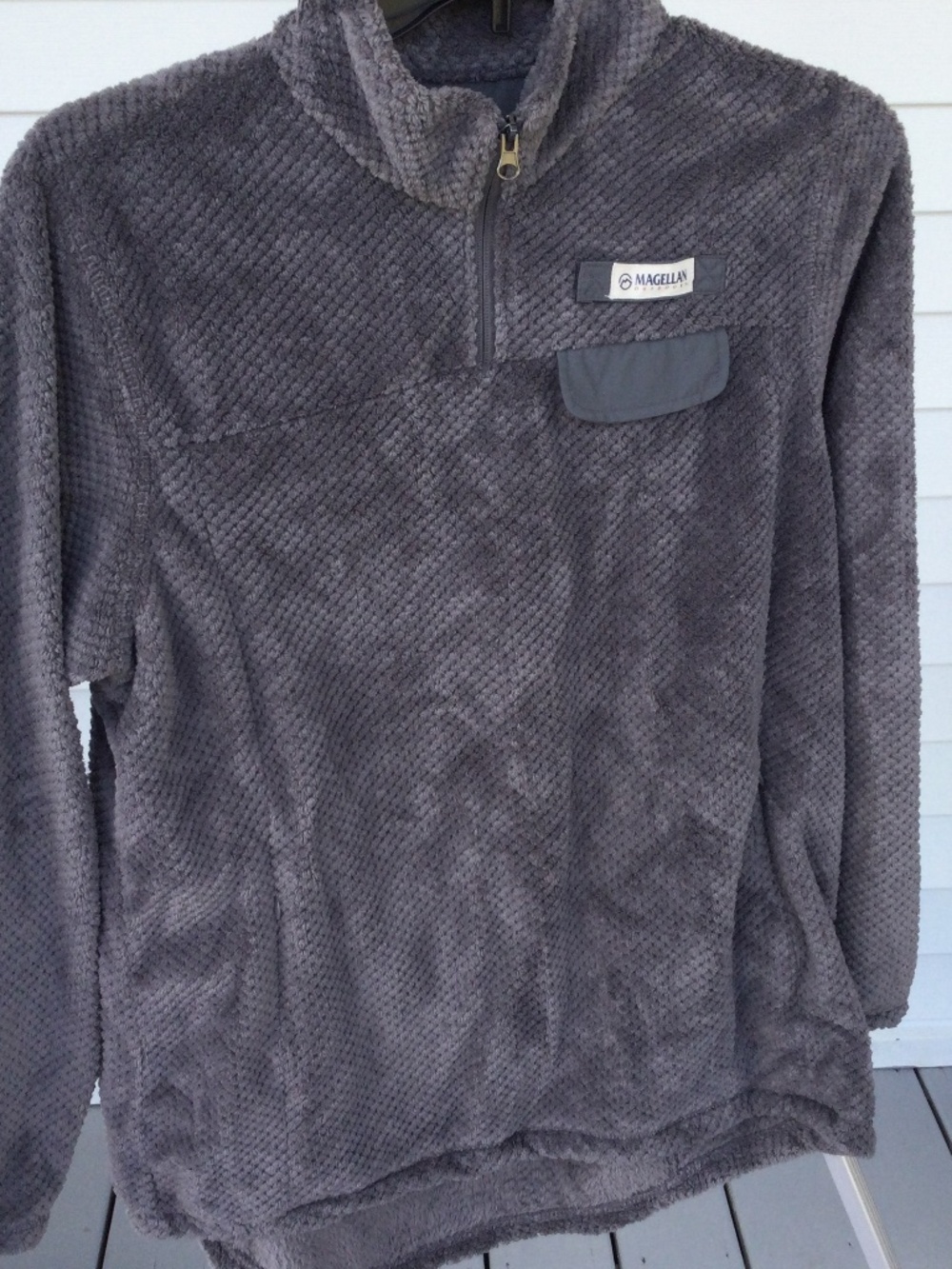 Magellan Outdoors Gray Fleece 3/4 Zip Fleece Jacket, Classic Fit, Size X-Large